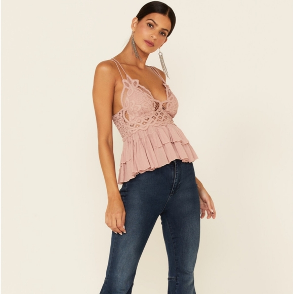 Free People NWT Adella Cami Dusty Mauve Lace Intimately - Sizes XS, M, L - Picture 4 of 5